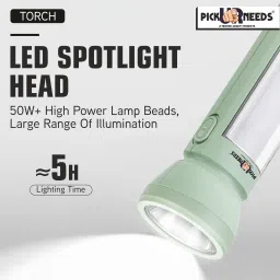 pick ur needs Rechargeable Search Light With 2 Mode LED + 50W Bright Tube Light Long Backup Torch image 4