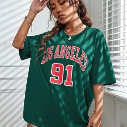 Women Printed Round Neck Polycotton Green T-Shirt-image-52