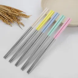 Chewing, Cooking, Decorative, Eating, Training Stainless Steel, Plastic Chinese, Japanese, Korean, Vietnamese Chopstick-image-43