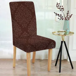 cortina Brown Traditional Polyester 15x19 Inch Stretchable Chair Covers (Set of 6)-picture-13