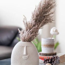 glimpse homes Off White Vanessa Ceramic Glass Table Vase-picture-23