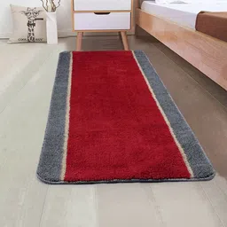 Saral Home Red & Grey Solid Antiskid Floor Runner-51