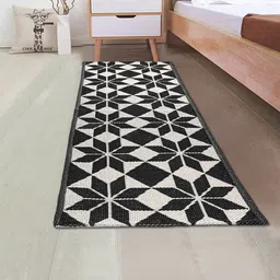 Saral Home Black & White Handwoven Floor Runner-57