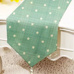 STITCHNEST Green Polka Dots Printed Table Runner-54