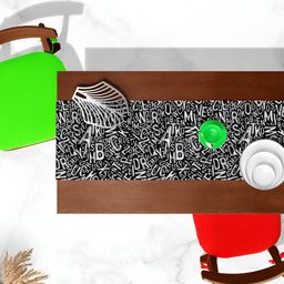 ArtzFolio Black & White Digital Printed Table Runner image 1