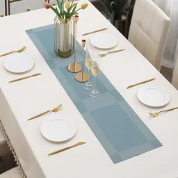 HOKIPO Blue Geometric Design Rectangular Table Runner-54