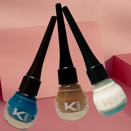 KINDED Set of 3 Smudge-Proof & Water Resistant Matte Liquid Eye Liners 5 ml Each- Teal Green - Camel Brown - White Pearl-11