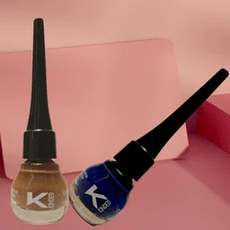 KINDED Set of 2 Matte Long Lasting Liquid Eye Liner 5ml each - Royal Blue & Camel Brown-10