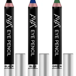 AYA Set Of 3 Long Lasting Pencil Eyeliners 5ml Each - Black - Blue - Green-10