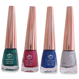 Looks United Set of 4 New Fashion Long Lasting Metallic Liquid Eyeliners - 5 ml each-39