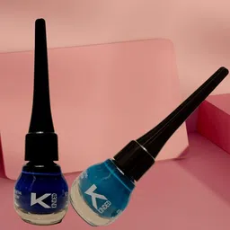 KINDED Set of 2 Smudge-Proof & Water Resistant Matte Liquid Eye Liners 5 ml Each- Teal Green - Royal Blue-20