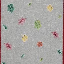 Arrabi Grey & Red Printed Hand-Tuffed 6-Seater Table Runner image 3