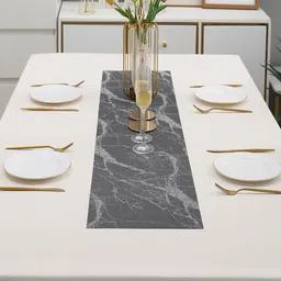 HOKIPO Black Abstract Design Rectangular Table Runner image 4