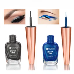 krayons Set of 2 Insta Dri Long-Lasting Sparkling Eyeliner 7ml each - Grey 02 & Blue 07-16