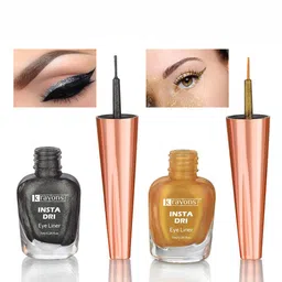krayons Set of 2 Insta Dri Long-Lasting Sparkling Eyeliner 7ml each - Grey 02 & Golden 04-10