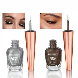 krayons Set of 2 Insta Dri Long-Lasting Sparkling Eyeliner 7ml each - Silver 05 & Brown 06-14