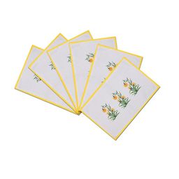 SEJ by Nisha Gupta White & Mustard Set of 7 Table Placemats & Runner image 3