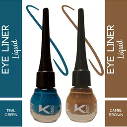 KINDED Set of 2 Matte Long Lasting Liquid Eye Liner 5ml each - Camel Brown & Teal Green image 4