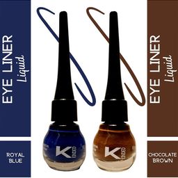 KINDED Set of 2 Matte Long Lasting Liquid EyeLiner 5ml each - Chocolate Brown & Royal Blue image 4