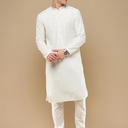 Sanwara Ethnic Motifs Embroidered Regular Chikankari Kurta with Churidar-image-92