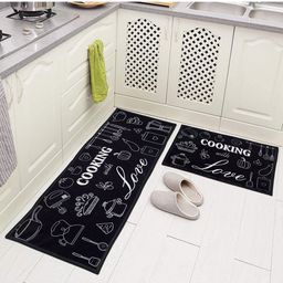 AAZEEM Set Of 2 Abstract Floor Runner & Mat-56