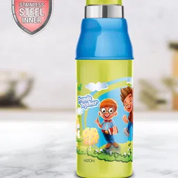 Milton Unisex Kids Kool Steelight 400 Green Insulated Inner Steel Water Bottle 420 ml-56