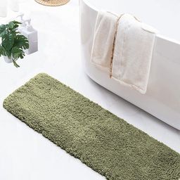 LUXEHOME INTERNATIONAL Vegas Green 2800 GSM Microfiber Anti-Skid Bath Runner-3