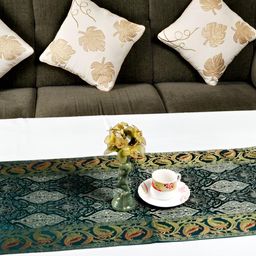 Lal Haveli Green & Blue Ethnic Motifs Soft Table Runner-45