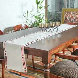 ZEBA White Embroidered Table Runners-40