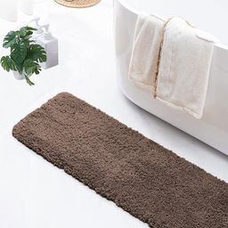 LUXEHOME INTERNATIONAL Vegas Brown 2800 GSM Microfibre Anti-Skid Bath Rug-23