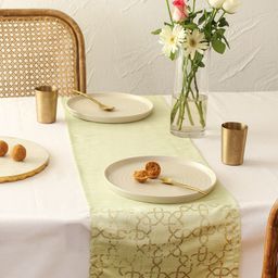 House This Mandav Green Printed Table Runner-53