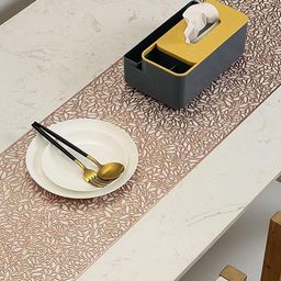 Dakshya Industries Beige Geometric Table Runner-49