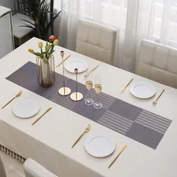 HOKIPO Purple Textured Table Runners-49