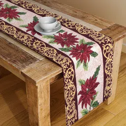 KLOTTHE Red & Green Floral Printed Table Runners-41