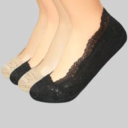 PLUMBURY Women Pack Of 4 Patterned Anti-Skid Shoe Liners-22