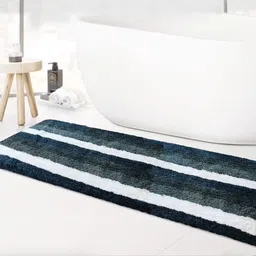 LUXEHOME INTERNATIONAL Green & Grey Striped 1850 GSM Bath Rug-image-61