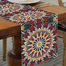 homewards Red & Teal Ethnic Motifs Canvas Table Runner image 3