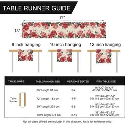 AAZEEM Beige & Red Printed Durable Table Runners image 2