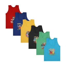 Bodycare Kids Boys Pack Of 6 Assorted Motu Patlu Cotton Basic Innerwear Vests-image-29