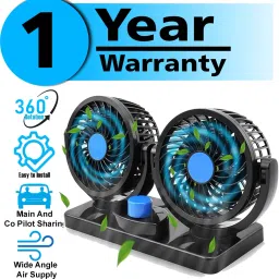 Car Fan 12V 360 Head 2 Speed Quiet Strong for All Auto Vehicles-Y55 Car Interior Fan-image-43