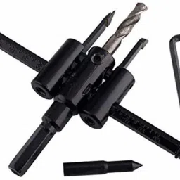 447_Circle Cutter New Flexsteel Adjustable Circle Cutter Drill Bit Kit Metal Wood Twist Hole Diy Woodworking Tools 30-120mm-17