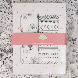 Fancy Fluff Infants Pack Of 2 Printed Bamboo Muslin Swaddles-38
