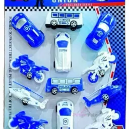 Police Cars with Police Station 4 Super Power Car 4 Bike 2 Bus Pull along Toy-2