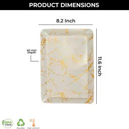 Rectangle Serving Tray for Food, Drinks, All Occasions Reusable Platters Tray-image-3