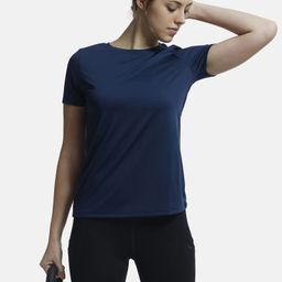 jockey MW71 Active Wear Women Solid Round Neck Polyester Blue T-Shirt-picture-29