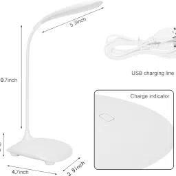 lexiwells india Desk Lamp Portable Touch Switch Folding, Dimmable Led Table Lamp with USB Cable Study Lamp image 3