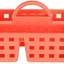 Plastic Multicolour 3 section Plastic Carry Basket with Soft Grip Storage Basket Storage Basket-image-88