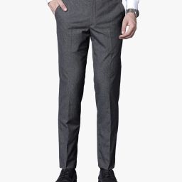 Men Regular Fit Black Cotton Blend Trousers-image-99