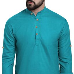 Men Solid Pure Cotton Straight Kurta-image-56