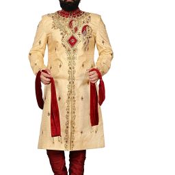 Diamond Style Sherwani For Men's Embroidered Sherwani-38